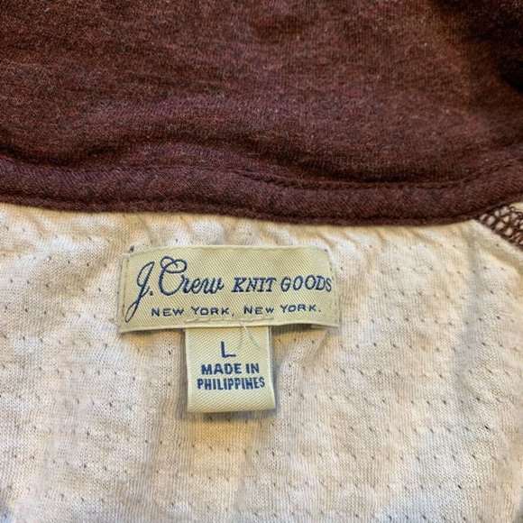 J. Crew Knit Goods Lined Jersey Sweater Pullover 1/4 Zip Cotton Mock Neck L EUC - Picture 3 of 12